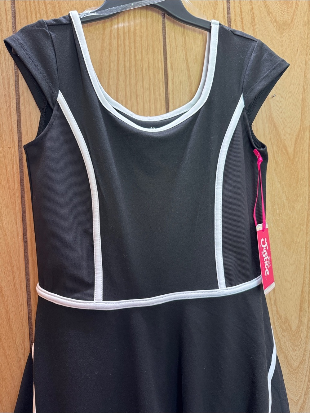 Justice Black Dress with White Trim - Picture 7 of 7